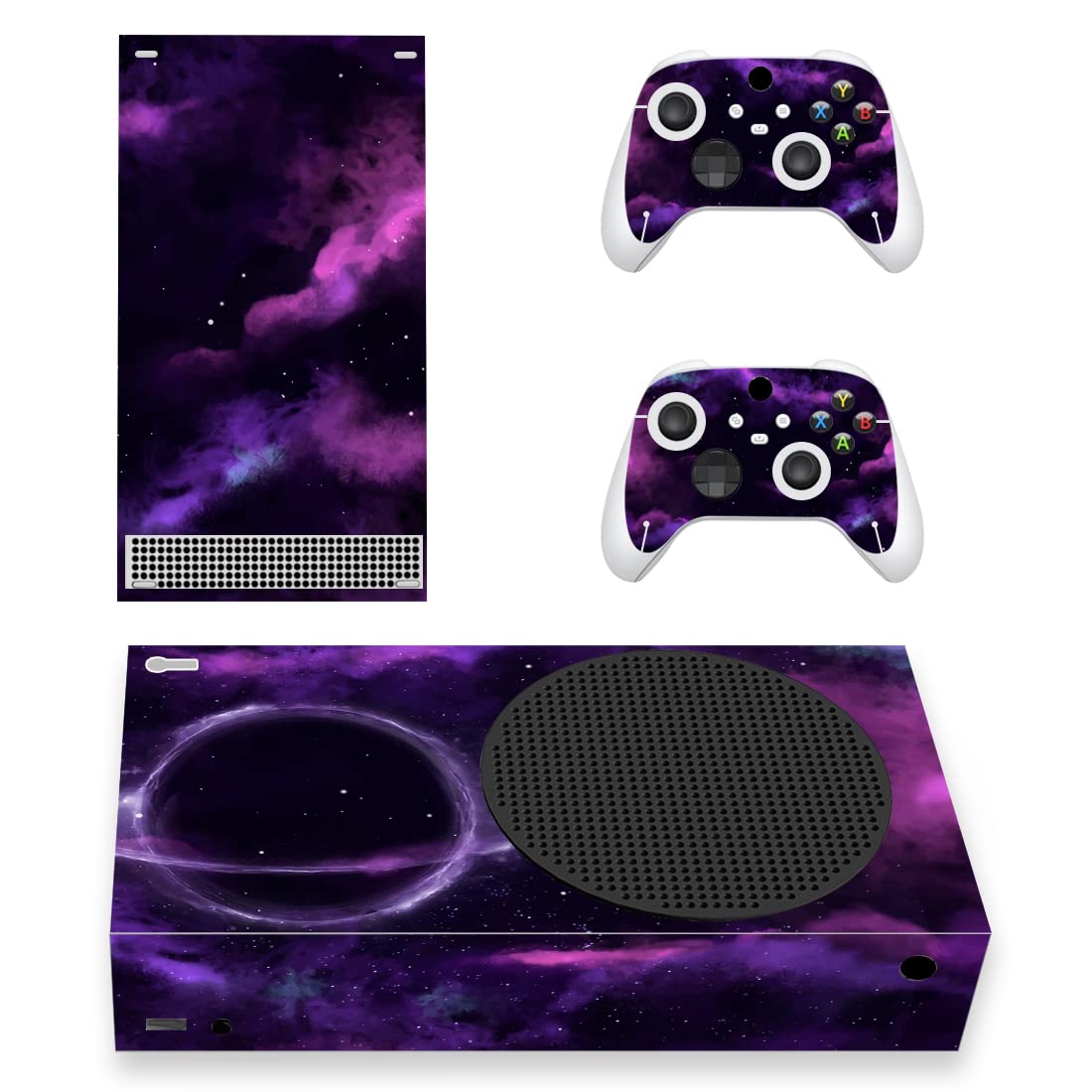 PlayVital Purple Deep Space Custom Vinyl Skins for Xbox Core Wireless Controller, Wrap Decal Cover Stickers for Xbox Series S Console Controller