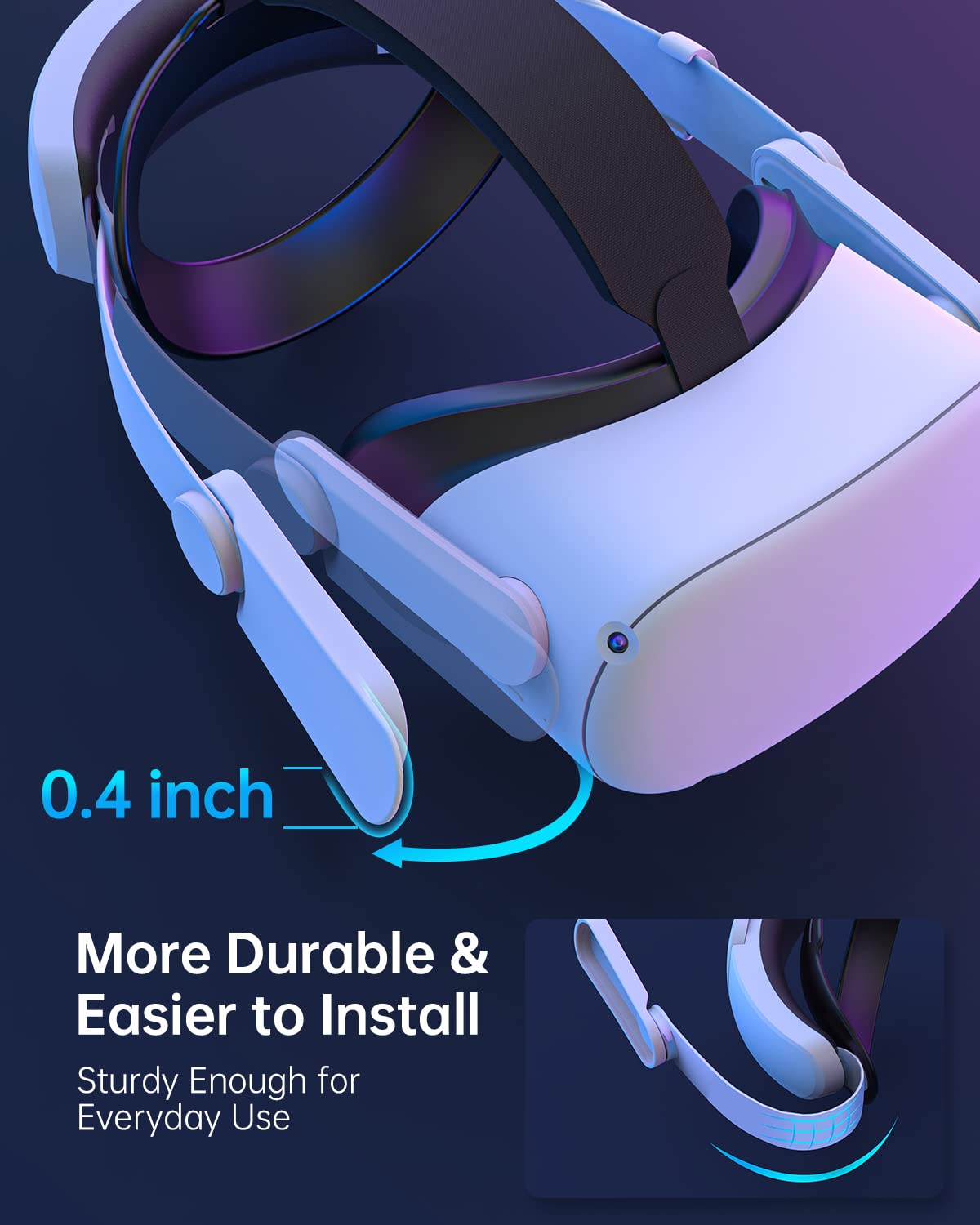 ToyBag Head Strap with 6000mAh Battery Compatible with Oculus Quest 2, Adjustable Elite Head Strap for Enhanced Support and Extending Game time in VR