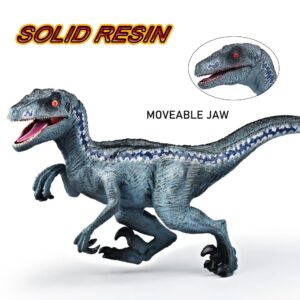 JR PARK 2Pcs Dinosaur Toys, 15.5″ Large Velociraptor Blue Dinosaur Action Figure, Realistic Dinosaurs Toys Gifts for Boys Girls, Birthday Gifts Christmas Decor