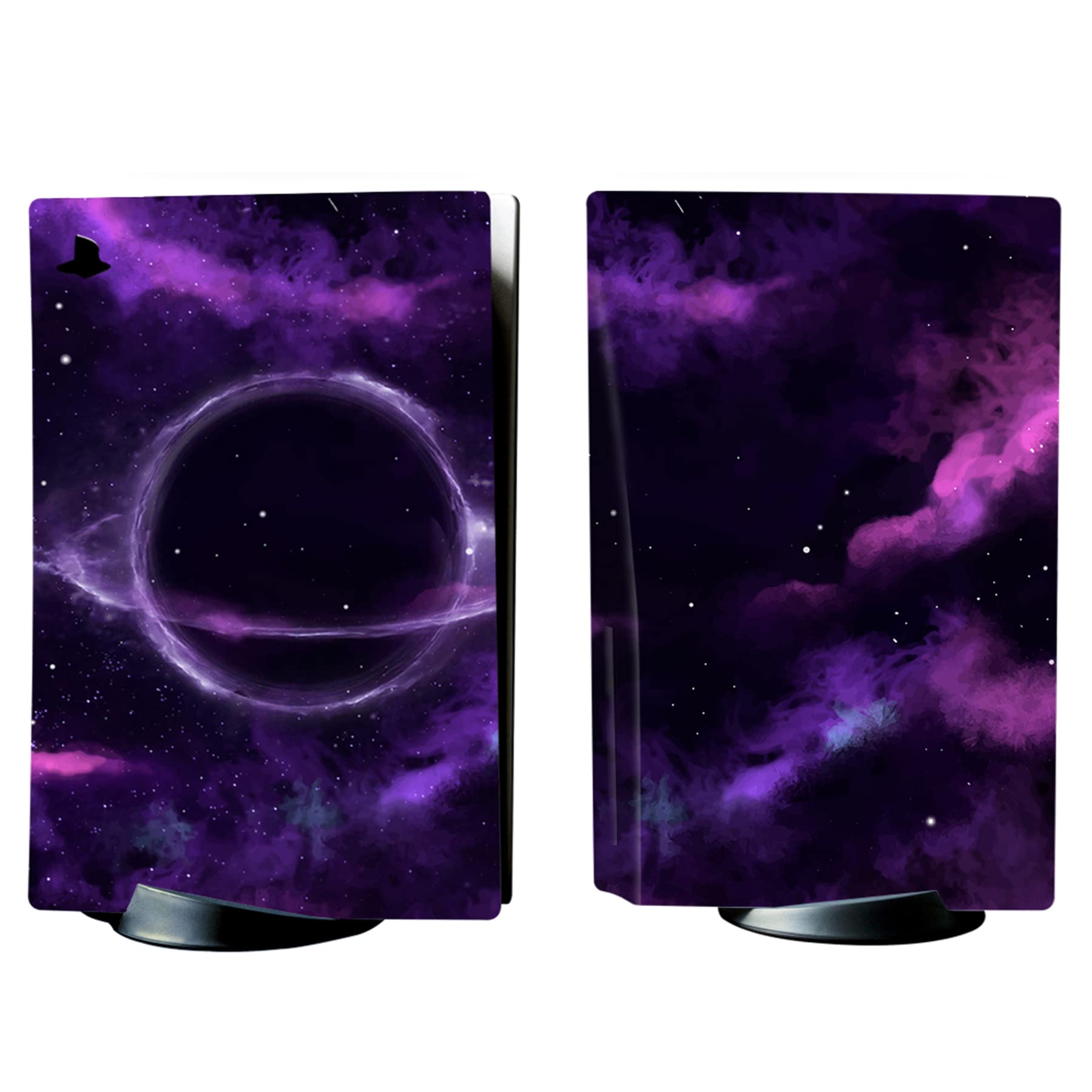 PlayVital Purple Deep Space Full Set Skin Decal for ps5 Console Disc Edition, Sticker Vinyl Decal Cover for ps5 Controller & Charging Station & Headset & Media Remote