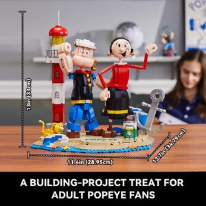 BRICKKK PANTASY Popeye & Olive Buildable Characters Building Bricks Set, Collectible Building Kit for Adults Building Bricks Toys, Idea Building Blocks Birthday Gift for Teens