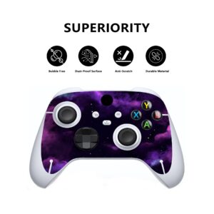 PlayVital Purple Deep Space Custom Vinyl Skins for Xbox Core Wireless Controller, Wrap Decal Cover Stickers for Xbox Series S Console Controller