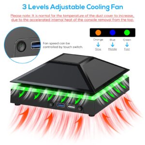 MENEEA Cooling Fan Dust Proof for Xbox Series X Console with Colorful Light Strip,Clip Mount for X-Series S/X, for Xbox One/S/X