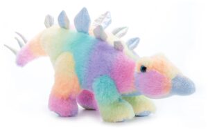 the petting zoo stegosaurus stuffed animal plushie, ombrez wildlife animals, zoologee rainbow dinosaur plush toy 17 inches