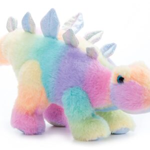 The Petting Zoo Stegosaurus Stuffed Animal Plushie, Ombrez Wildlife Animals, ZOOLOGEE Rainbow Dinosaur Plush Toy 17 inches