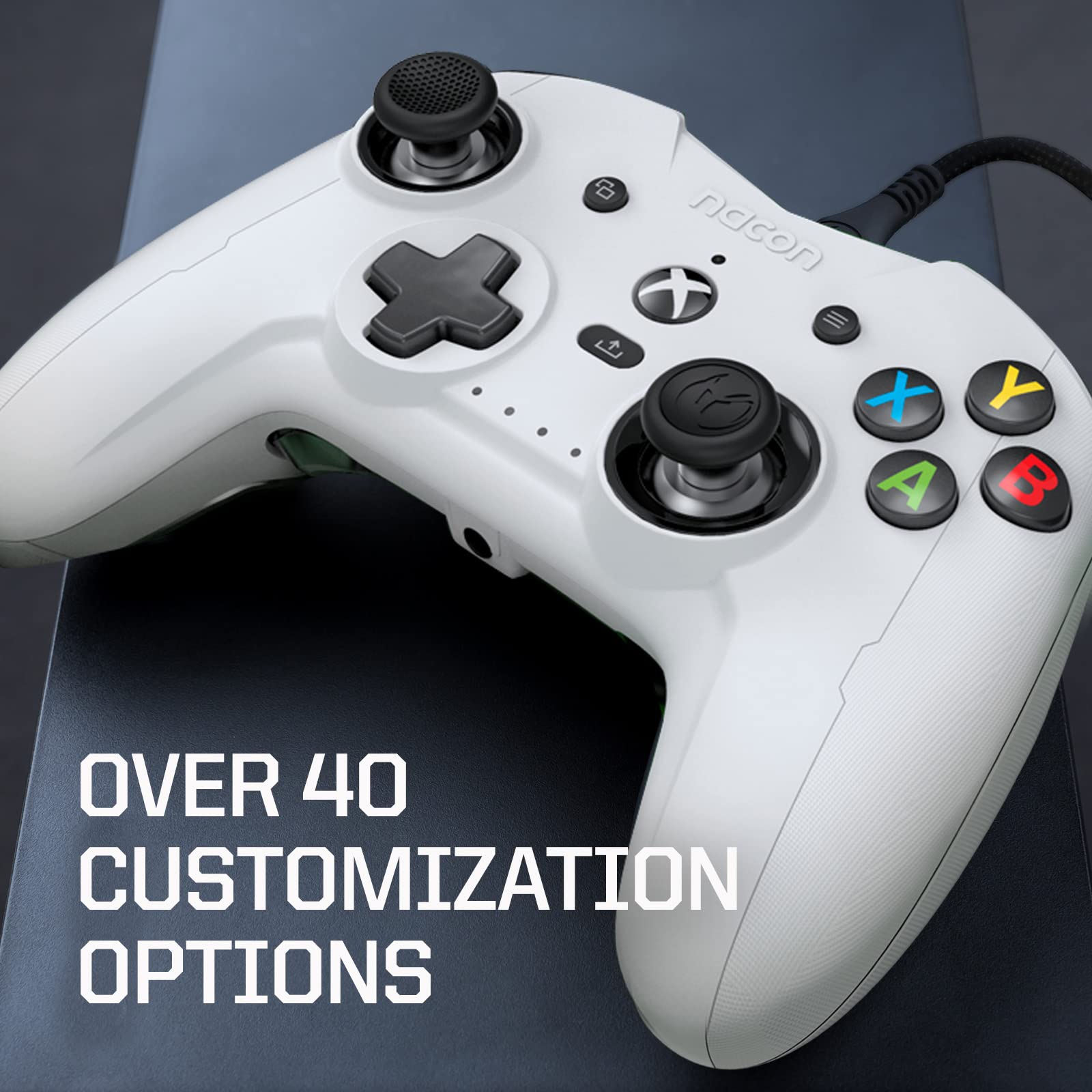 RIG Nacon Revolution X Officially Licensed Xbox Controller for Xbox Series X|S, Xbox One, Windows 10, Windows 11 PCs with Hardware, Software Customization and Dolby Atmos 3D Surround Sound (White)