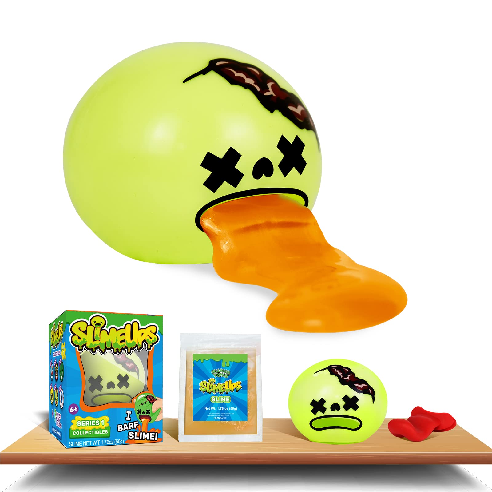 BB SCIENCE Slime ups 3.2In Round Expression Stress Ball, Novelty Stress Relief Squeeze Toys, Tricky Play Fidget Toys, Vent Decompression Slime Ball Stress Relief Toys Tricky Game (Brian BRAAAINS)