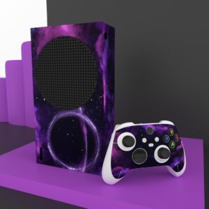 PlayVital Purple Deep Space Custom Vinyl Skins for Xbox Core Wireless Controller, Wrap Decal Cover Stickers for Xbox Series S Console Controller