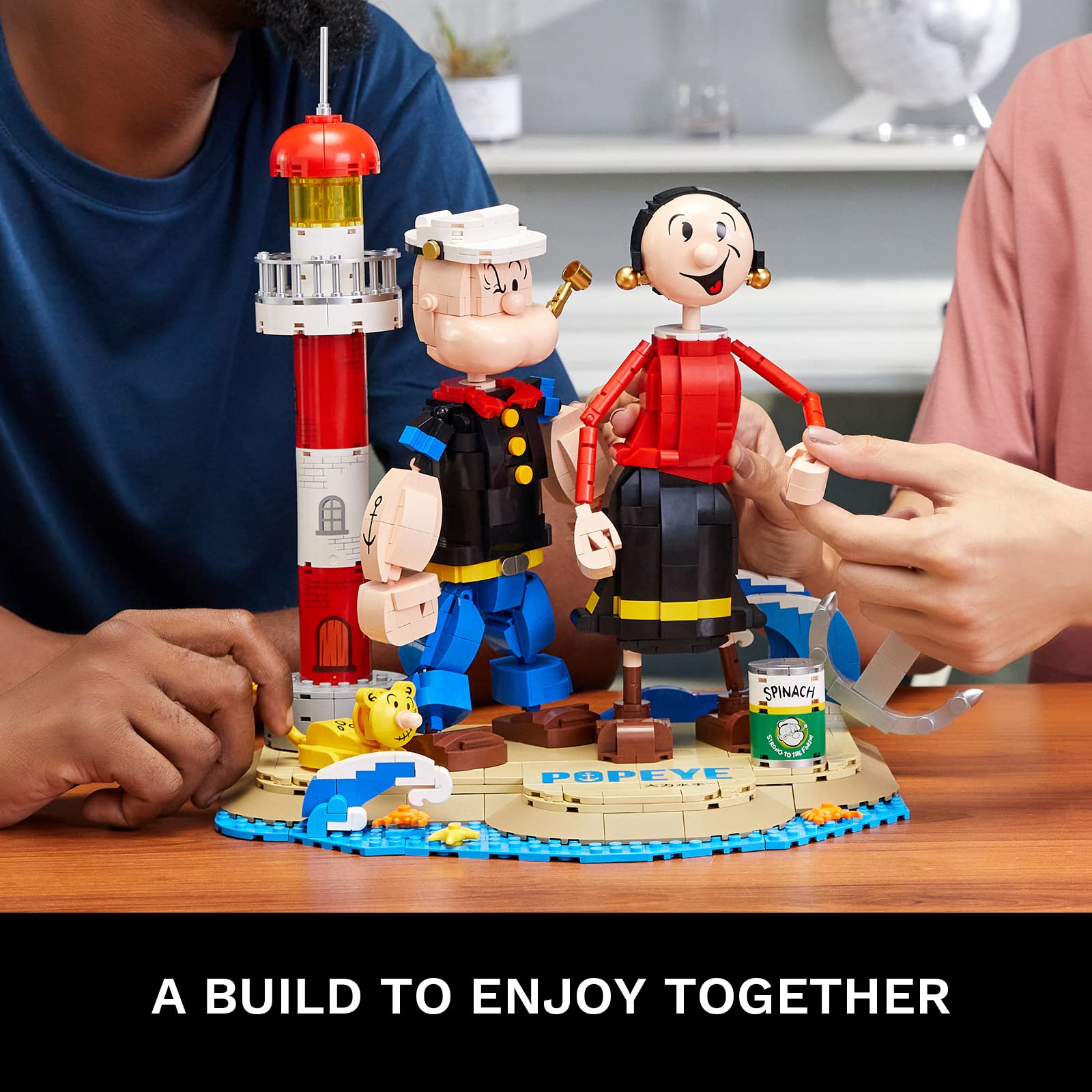 BRICKKK PANTASY Popeye & Olive Buildable Characters Building Bricks Set, Collectible Building Kit for Adults Building Bricks Toys, Idea Building Blocks Birthday Gift for Teens