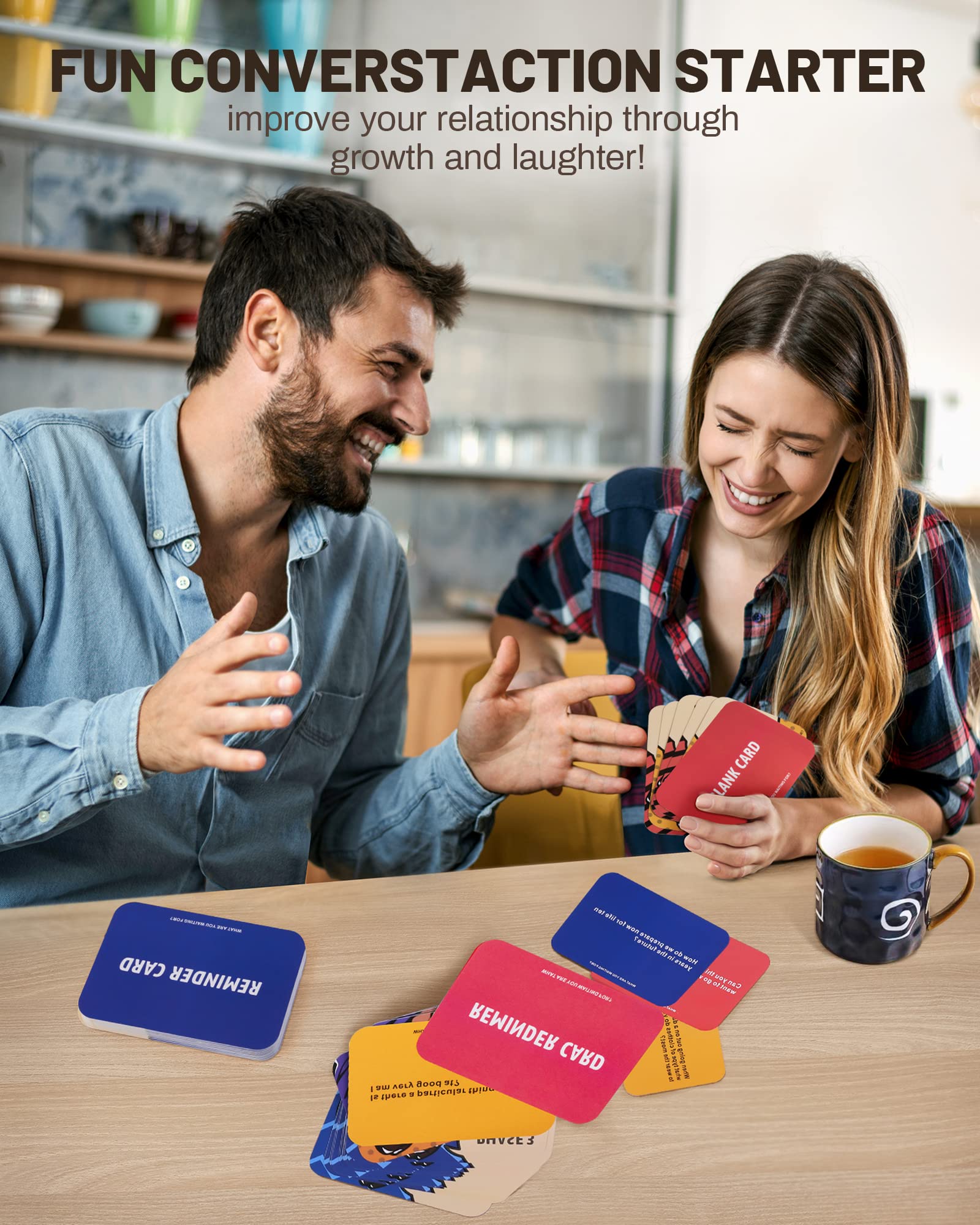 200+ Cool and Fun Conversation Card Game for Couples - Question & Challenge Cards for Date Night Adventures - Conversation Starter for Adults, Anniversary & Valentines Day Gift