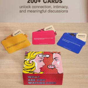 200+ Cool and Fun Conversation Card Game for Couples - Question & Challenge Cards for Date Night Adventures - Conversation Starter for Adults, Anniversary & Valentines Day Gift