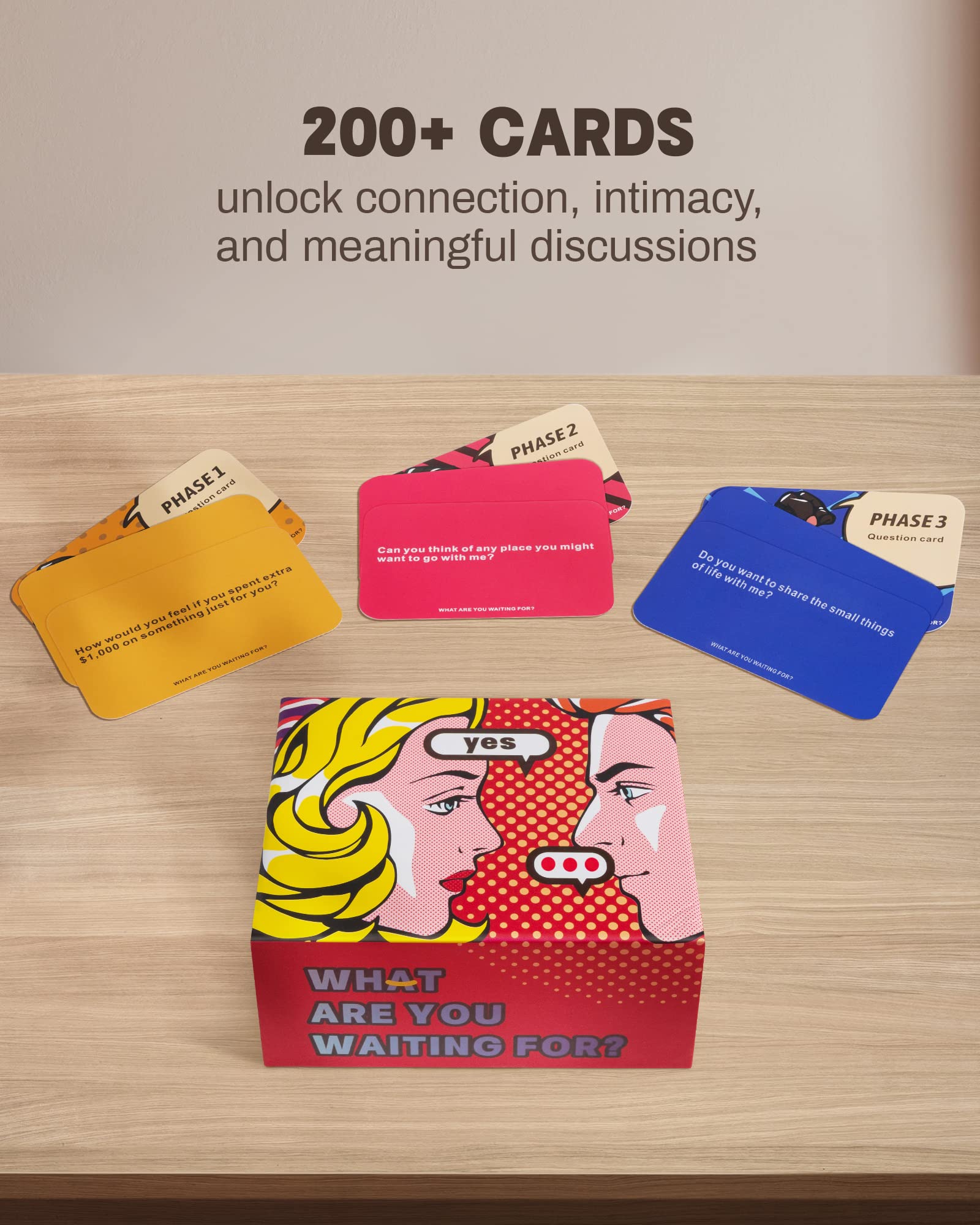 200+ Cool and Fun Conversation Card Game for Couples - Question & Challenge Cards for Date Night Adventures - Conversation Starter for Adults, Anniversary & Valentines Day Gift