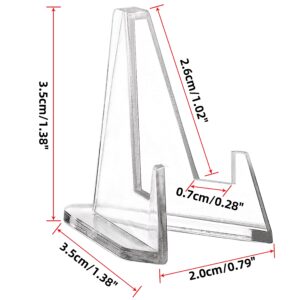 Acrylic Coin Display Stands, Challenge Coins Holders, Mini Easel Holders, Display Stand for Sports Cards, Casino Chips, Poker Guards, Greeting Cards, Challenge Medallions, AA Coins 1.4 Inch, 10 Packs