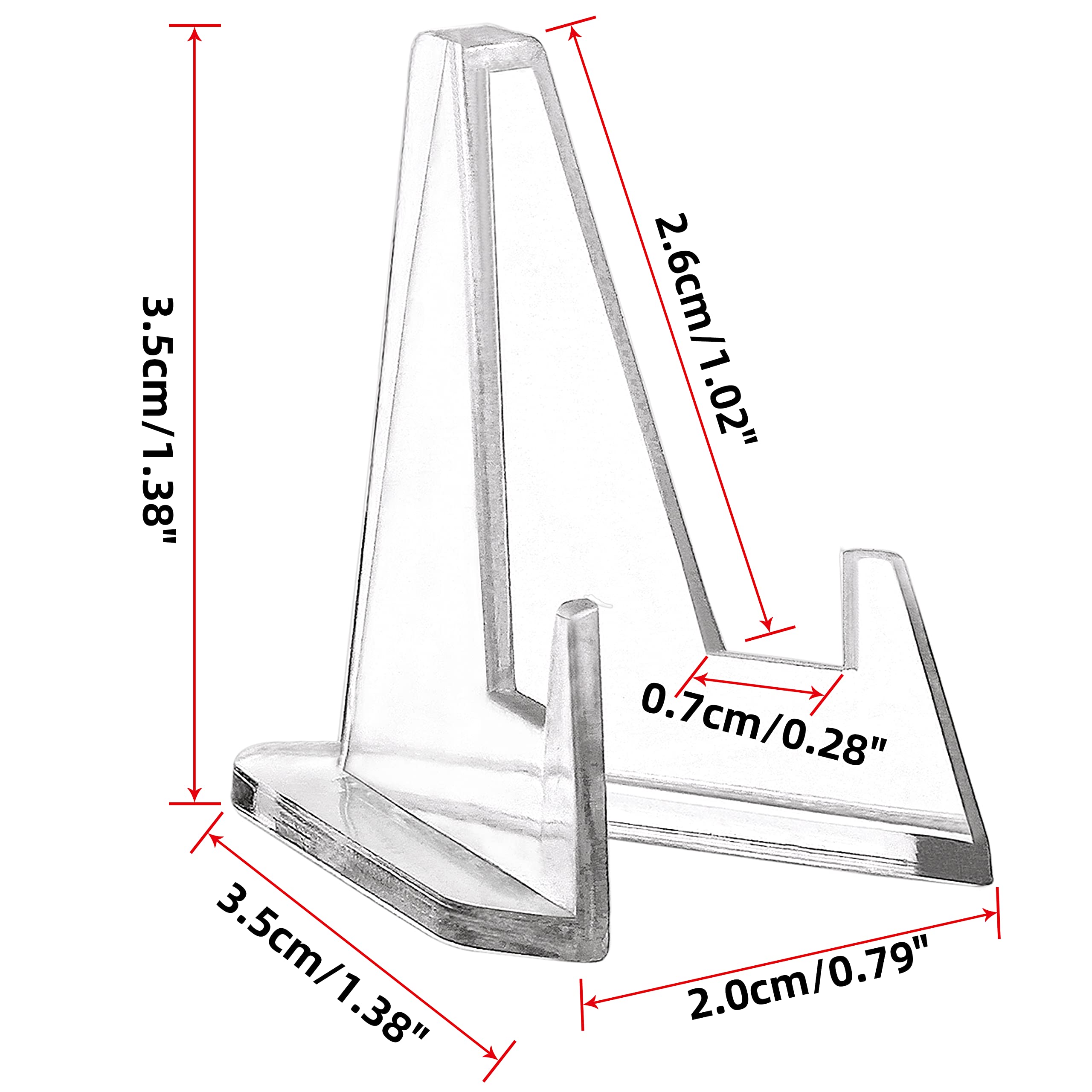 Acrylic Coin Display Stands, Challenge Coins Holders, Mini Easel Holders, Display Stand for Sports Cards, Casino Chips, Poker Guards, Greeting Cards, Challenge Medallions, AA Coins 1.4 Inch, 10 Packs