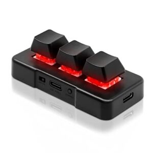 3 Key Mini Keypad Wireless USB 2 in 1 Mechanical Gaming Macro Keyboard Customized Programmable OSU Keypad with RGB Led for PC Gaming OSU Office Work HID