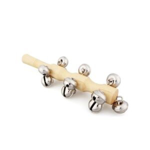 Eioflia Children Wooden Stick 13 Jingle Bell Wood Hand Shake Bell Instrument Rattles Toy Wooden Rattle Kids Wooden Stick 13 Jingle Bell Hand Shake Bell Instrument Rattles Kids Tpys Christmas