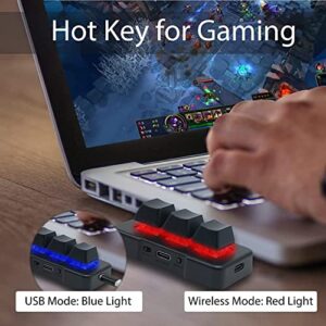 3 Key Mini Keypad Wireless USB 2 in 1 Mechanical Gaming Macro Keyboard Customized Programmable OSU Keypad with RGB Led for PC Gaming OSU Office Work HID