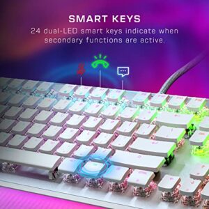 ROCCAT Vulcan II Max – Optical-Mechanical PC Gaming Keyboard with Customizable RGB Illuminated Keys and Palm Rest, Titan II Smooth Linear Switches, Aluminum Plate, 100M Keystroke Durability – White