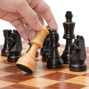 Husaria Staunton Tournament No. 6 Chessmen with 2 Extra Queens and Wooden Box, 3.8-inch Kings