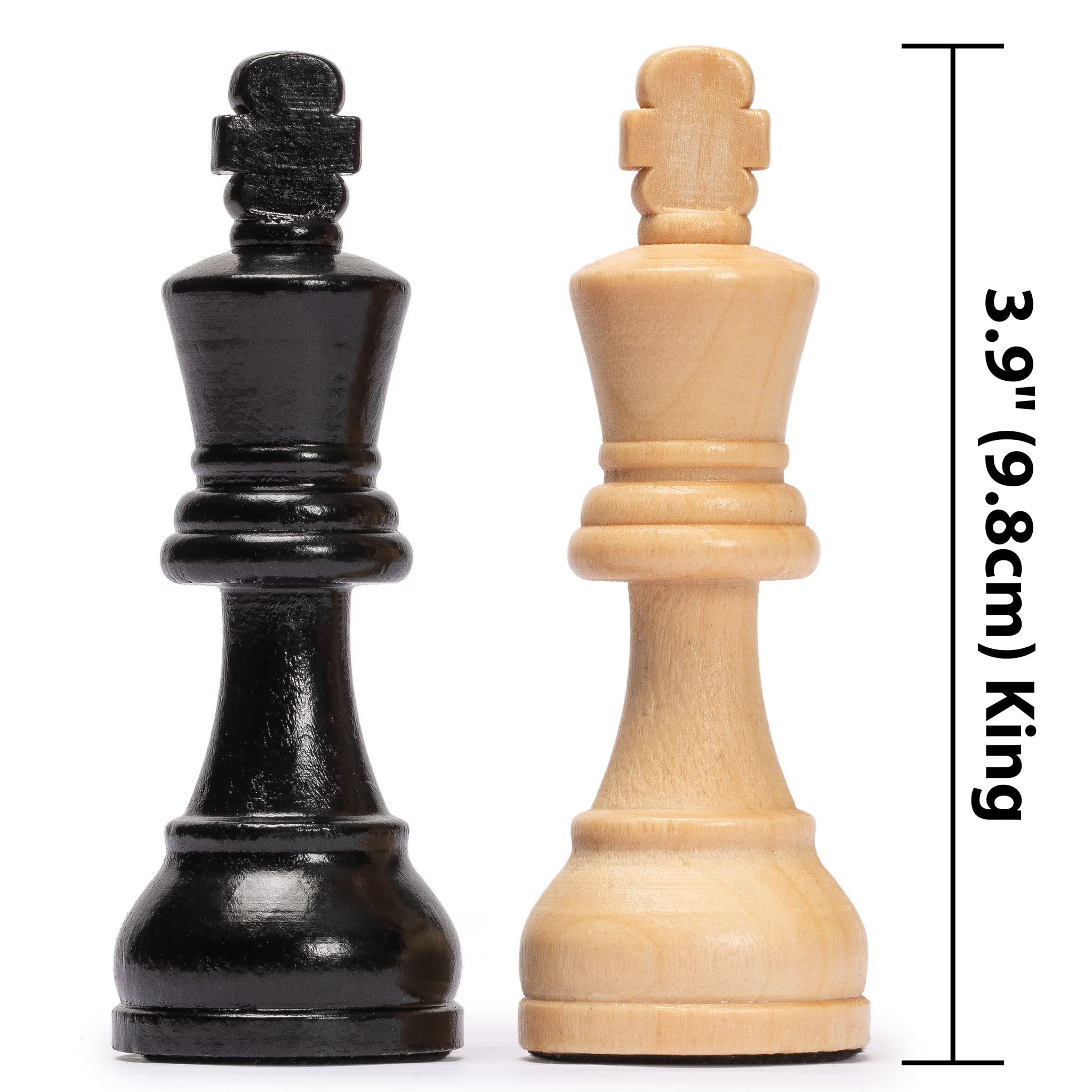 Husaria Staunton Tournament No. 6 Chessmen with 2 Extra Queens and Wooden Box, 3.8-inch Kings