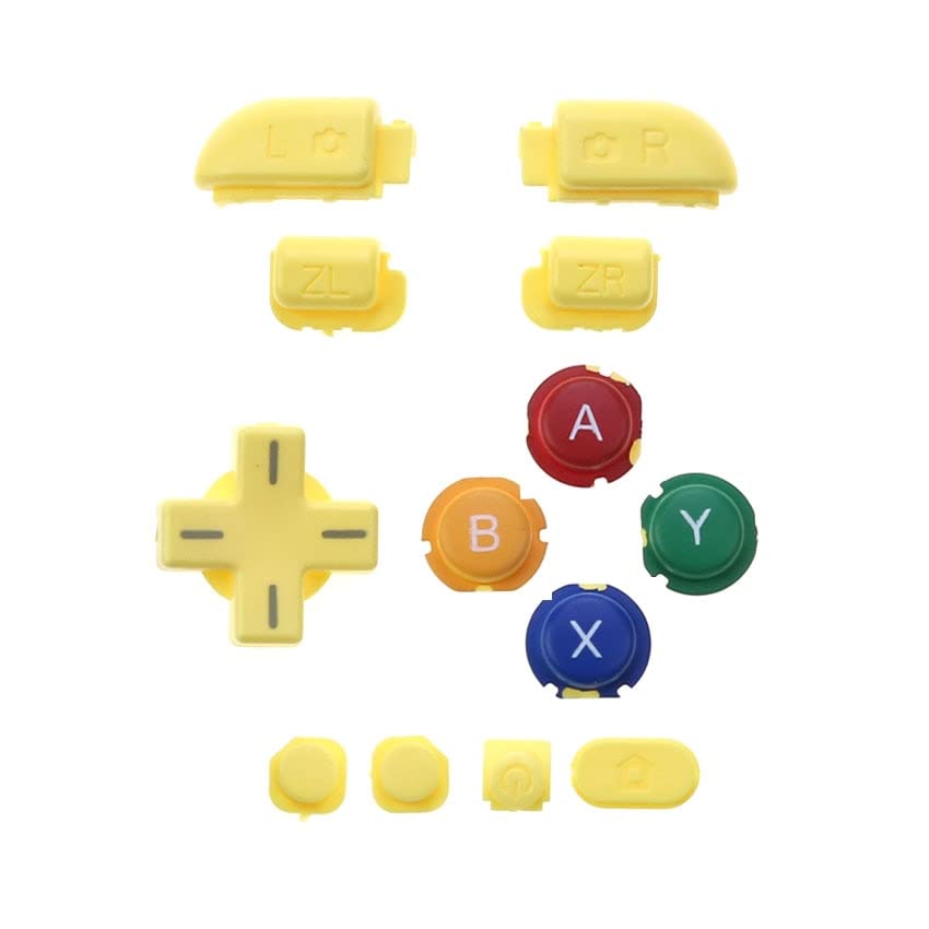 Replacement Full Buttons Set ABXY L R ZL ZR D-pad Home Power Buttons for Nintendo New 3DS XL LL Console Buttons (Red)