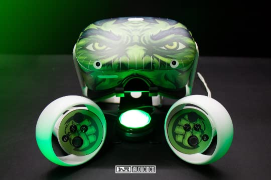 Incredible Green Beast VR Skin Wrap Decal for Oculus Quest 2 VR Headset - Easy-to-install Stickers for Meta Quest 2 VR2