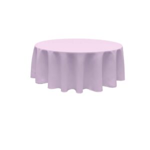 new creations fabric & foam inc, round polyester poplin seamless tablecloth - made in usa - (lilac, 81" round)