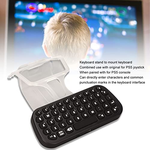 Pomya Game Controller Keyboard, for PS5 Console, Bluetooth Wireless Gaming Chatpad Keypad with Backlight/Stand, Gamepad External Keyboard, Built In Battery