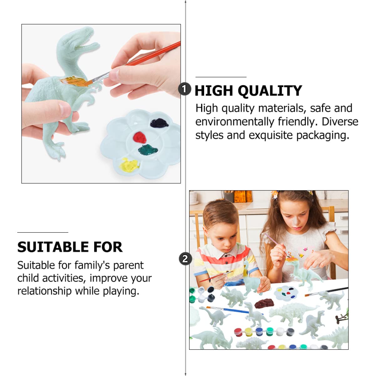 SEWACC 192 Pcs DIY Painted Animals Children Painting Supplies Kids Painting Supplies Children Painting Toy Painting Kit for Children Toys Hand Painting Graffiti Plastic White