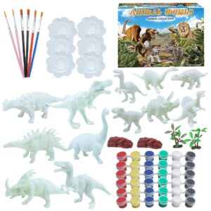 SEWACC 192 Pcs DIY Painted Animals Children Painting Supplies Kids Painting Supplies Children Painting Toy Painting Kit for Children Toys Hand Painting Graffiti Plastic White