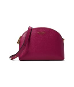 kate spade new york morgan saffiano leather double zip dome crossbody plum liqueur one size