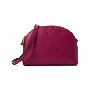 kate spade new york Morgan Saffiano Leather Double Zip Dome Crossbody Plum Liqueur One Size