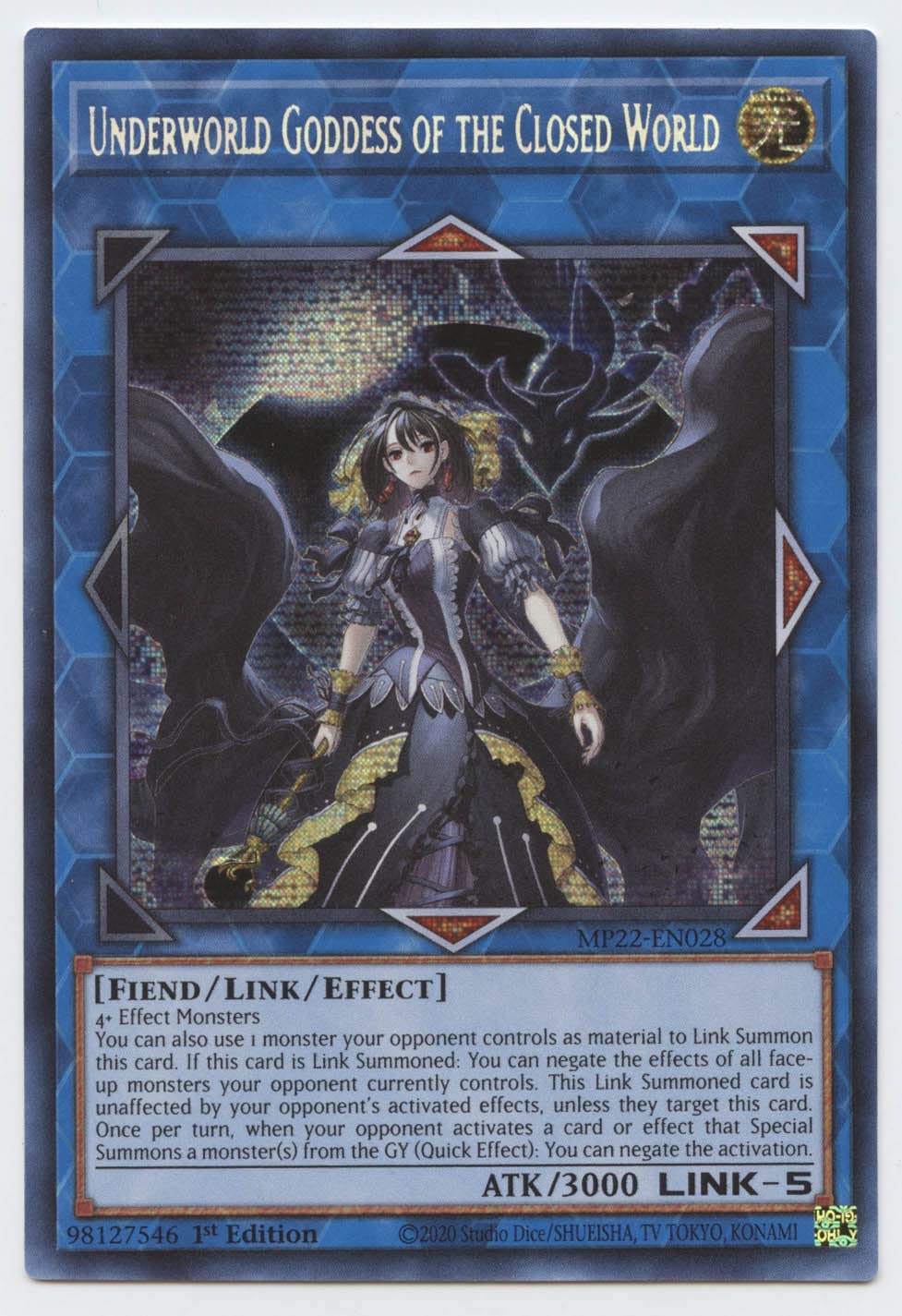 Underworld Goddess of The Closed World - MP22-EN028 - Prismatic Secret Rare - 1st Edition