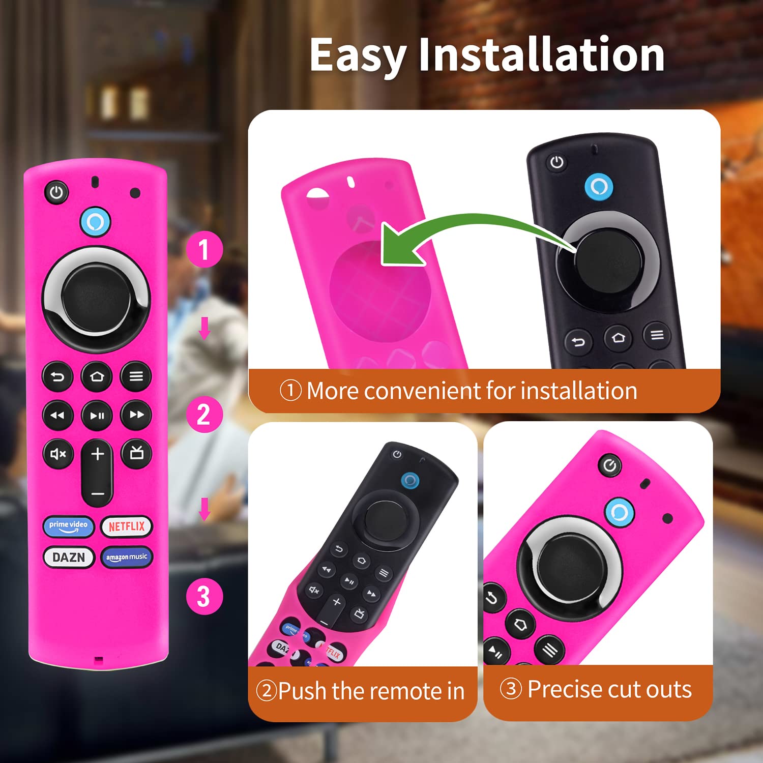 Zazolyne [3 Pack] Remote Cover Compatible with 3rd Gen 4k/4k Max Glowing Cover Remote Case Upgrade Silicone