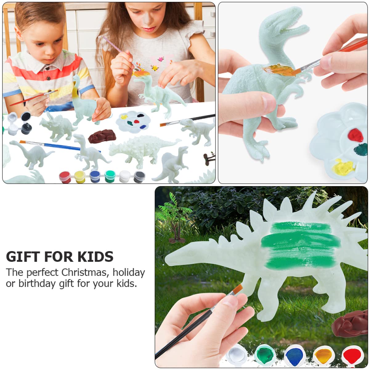 SEWACC 192 Pcs DIY Painted Animals Children Painting Supplies Kids Painting Supplies Children Painting Toy Painting Kit for Children Toys Hand Painting Graffiti Plastic White