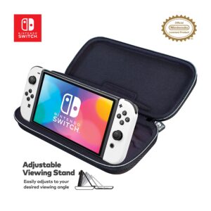 Game Traveler Nintendo Switch Deluxe OLED Case - Also for Switch & Switch Lite, Blue Ballistic Nylon, Viewing Stand & Bonus Game Cases, Deluxe Handle, Licensed by Nintendo, #1 Selling Case in USA