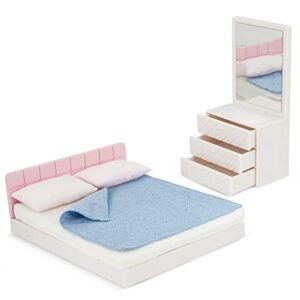 Lori Dolls – Nahla's Sweet Dreams Set – Mini Doll & Toy Bedroom Furniture – 6-inch Doll & Dollhouse Accessories – Bed, Pillows, Blanket, Dresser – Play Set for Kids – 3 Years +