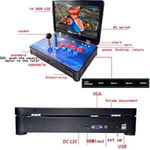 WYGaming Pandora Arcade Portable Retro Video Game Player Built-in 20000+ Classic Games 14 inch LED Integrated Recreation Arcade Emulator Console Compatible with FBA/N64/Arcade/MAME