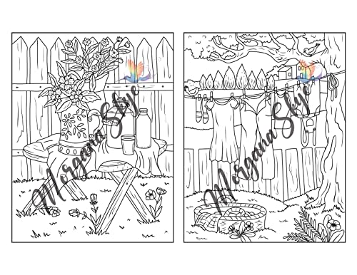 Farmhouse Coloring Book: Easy Countryside Designs with Cute Farm Animals, Beautiful Flowers and Relaxing Landscapes for Stress Relief and Relaxation