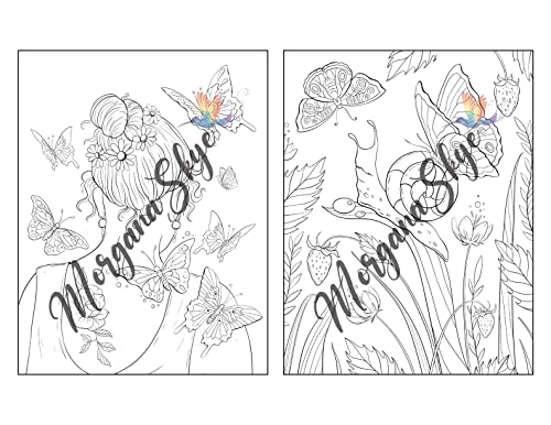 Butterflies Adult Coloring Book: Beautiful Butterfly Designs with Lovely Flowers, Cute Animals and Relaxing Nature Scenes for Stress Relief and Relaxation