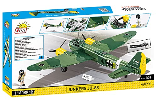 COBI Historical Collection World War II Junkers JU-88 Plane, 1180 pcs