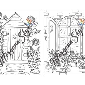 Farmhouse Coloring Book: Easy Countryside Designs with Cute Farm Animals, Beautiful Flowers and Relaxing Landscapes for Stress Relief and Relaxation