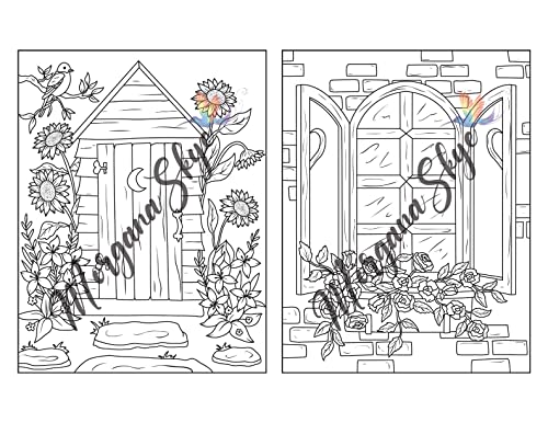 Farmhouse Coloring Book: Easy Countryside Designs with Cute Farm Animals, Beautiful Flowers and Relaxing Landscapes for Stress Relief and Relaxation