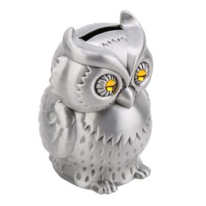 metal owl coin piggy bank for boys girls kids adults, animal money bank saving pot coin bank money box handwork crafting art home decoration owl gift