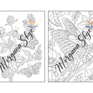 Butterflies Adult Coloring Book: Beautiful Butterfly Designs with Lovely Flowers, Cute Animals and Relaxing Nature Scenes for Stress Relief and Relaxation