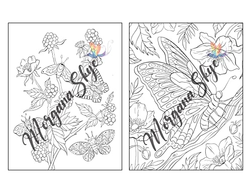 Butterflies Adult Coloring Book: Beautiful Butterfly Designs with Lovely Flowers, Cute Animals and Relaxing Nature Scenes for Stress Relief and Relaxation