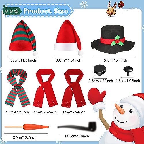 42 Pcs Snowman Decorating Making Kit Christmas Snowman Dress Up Set Winter Holiday Outdoor Kids Toys Xmas Decoration (Cute Style)