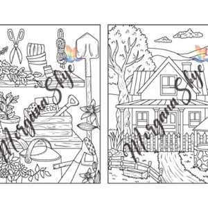 Farmhouse Coloring Book: Easy Countryside Designs with Cute Farm Animals, Beautiful Flowers and Relaxing Landscapes for Stress Relief and Relaxation