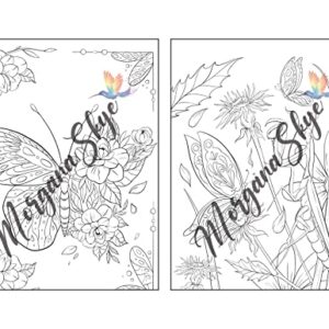 Butterflies Adult Coloring Book: Beautiful Butterfly Designs with Lovely Flowers, Cute Animals and Relaxing Nature Scenes for Stress Relief and Relaxation