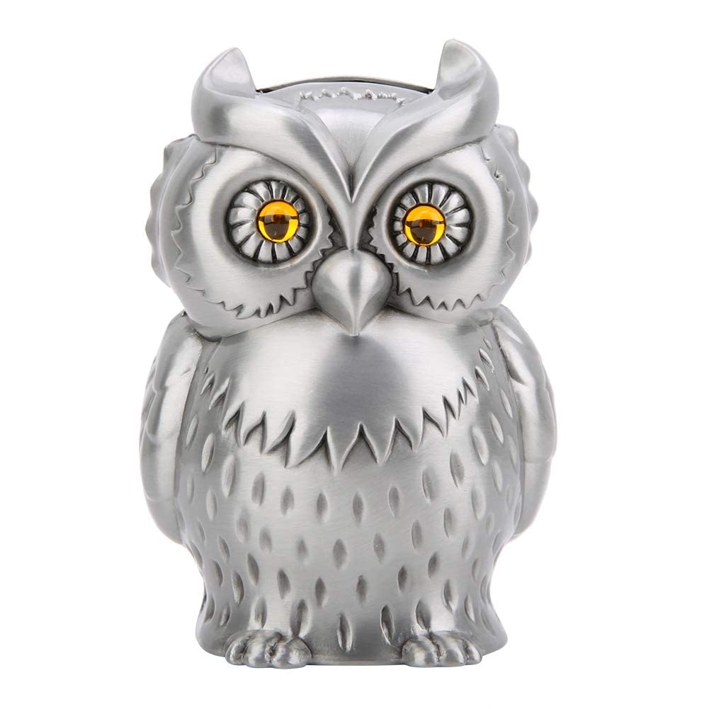 Metal Owl Coin Piggy Bank for Boys Girls Kids Adults, Animal Money Bank Saving Pot Coin Bank Money Box Handwork Crafting Art Home Decoration Owl Gift